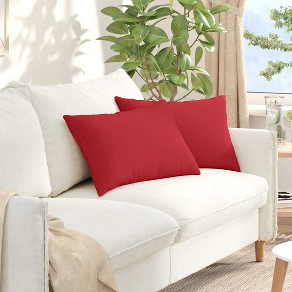 vidaXL Sofa Pillows 2 pcs Red 60 x 40 cm Fabric