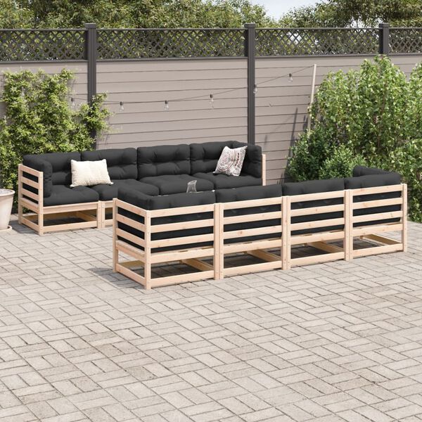 vidaXL 9 Piece Garden Sofa Set Solid Wood Pine