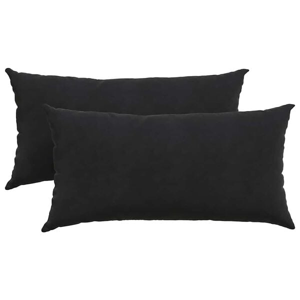vidaXL Sofa Pillows 2 pcs Black 80 x 40 cm Corduroy Fabric