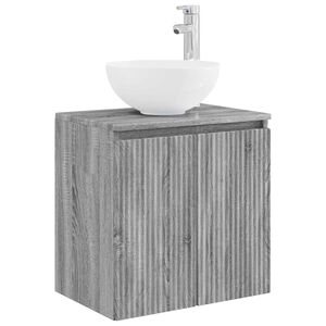 vidaXL Wall-Mounted Sink Vanity Grey Sonoma 49.5 x 35 x 63 cm