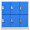 vidaXL Locker Cabinet Light Grey and Blue 90x45x92.5 cm Steel