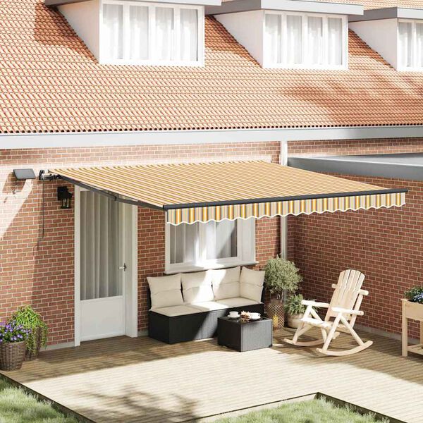 vidaXL Retractable Awning Manual Multicolour 400 x 350 cm Fabric