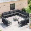 vidaXL Garden Sofa Set with Cushion 12 pcs Black Steel