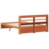 vidaXL Bed Frame with Headboard 2 pcs Wax Brown Solid Pine Wood