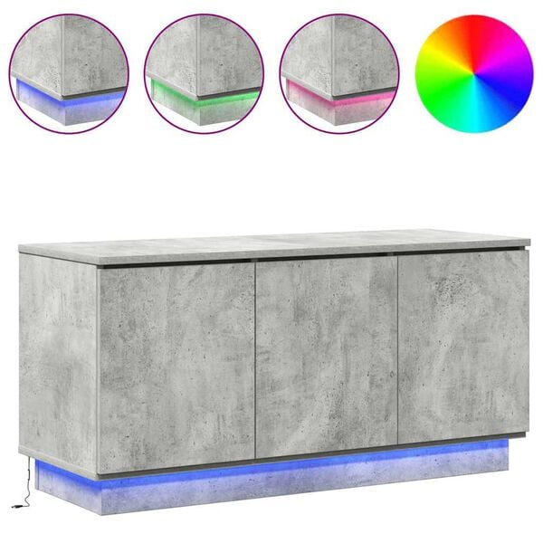 vidaXL TV Cabinet Concrete Grey 100 x 38 x 49 cm Engineered Wood