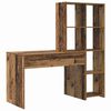 vidaXL Desk with Shelf Old Wood 138.5 x 55 x 143 cm Engineered Wood