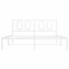 vidaXL Metal Bed Frame without Mattress with Headboard White 150x200cm