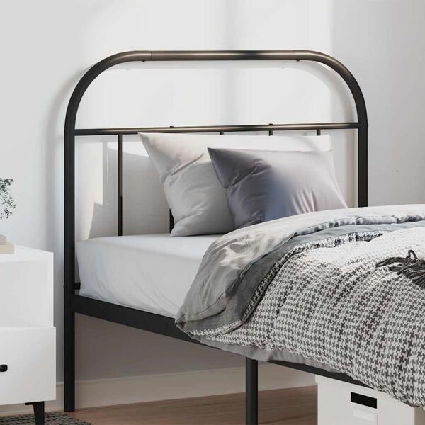 vidaXL Metal Headboard Black 100 cm