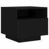 vidaXL Bedside Cabinets with LED Lights 2 pcs Black 40x39x37 cm