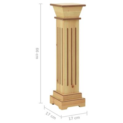 vidaXL Classic Square Pillar Plant Stand Light Wood 17x17x66 cm MDF