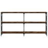vidaXL Console Table Smoked Oak 156x28x80.5 cm Engineered Wood