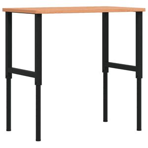 vidaXL Workbench 100x60x(71.5-98) cm Solid Wood Beech Rectangular
