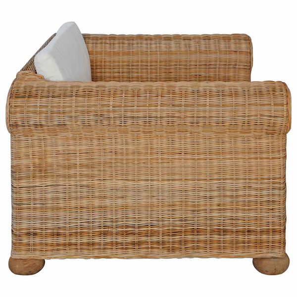 vidaXL Armchair with Cushions Natural Rattan
