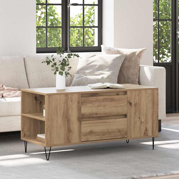 vidaXL Coffee Table Artisan Oak 102 x 44.5 x 50 cm Engineered Wood