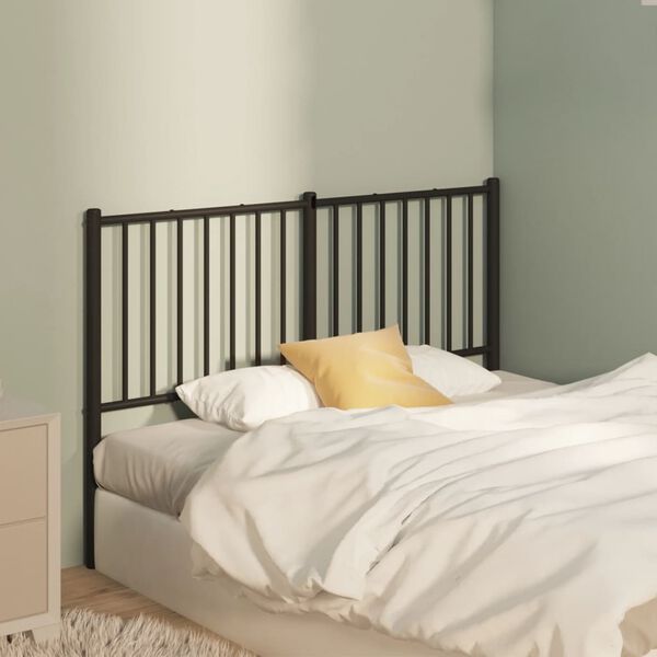 vidaXL Metal Replace Headboard Black 120 cm