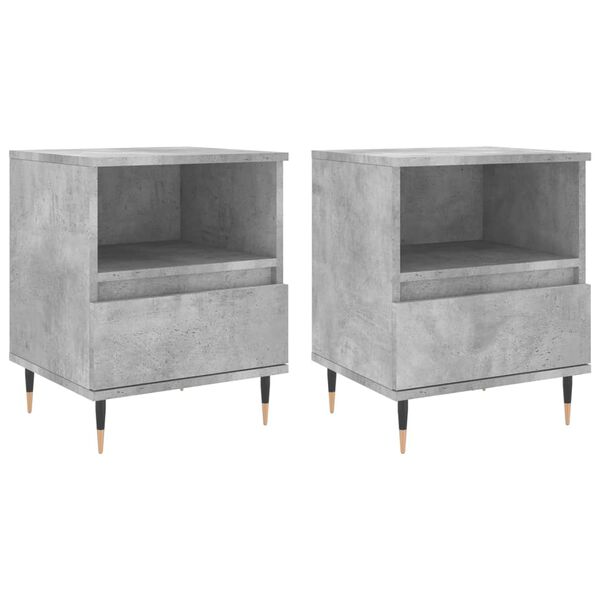 vidaXL Bedside Cabinets 2 pcs Concrete Grey 40x35x50 cm Engineered Wood