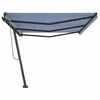 vidaXL Freestanding Manual Retractable Awning 600x350 cm Blue/White