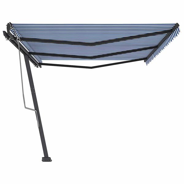 vidaXL Freestanding Manual Retractable Awning 600x350 cm Blue/White