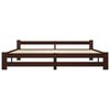 vidaXL Bed Frame without Mattress Dark Brown Solid Pine Wood 200x200 cm
