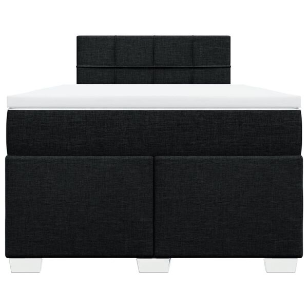 vidaXL Box Spring Bed with Mattress Black 120x190 cm Fabric
