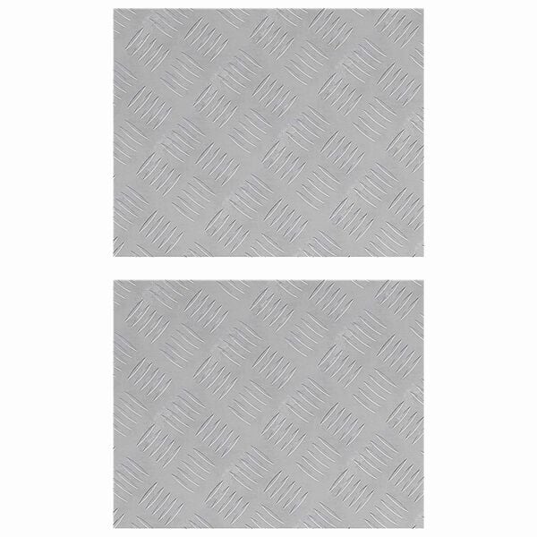 vidaXL Stair Tread Rectangular 2 pcs Silver 50 x 40 cm Aluminium