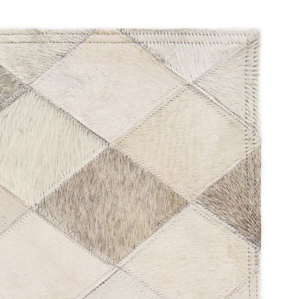 vidaXL Rug Genuine Leather Patchwork 120x170 cm Diamond Grey