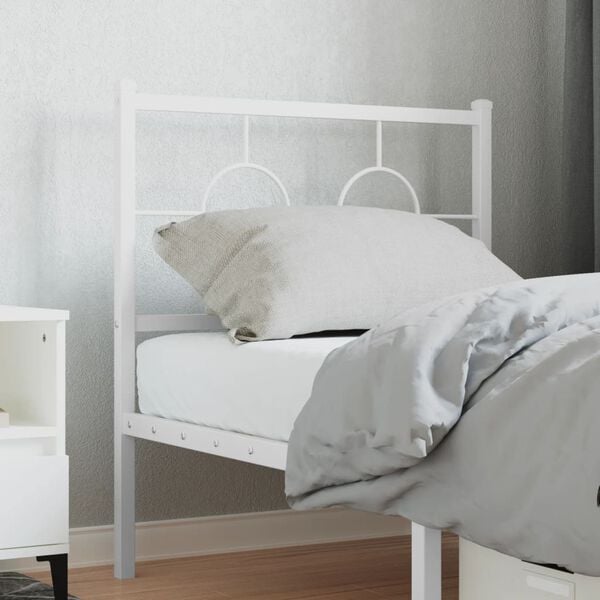 vidaXL Metal Replace Headboard White 75 cm