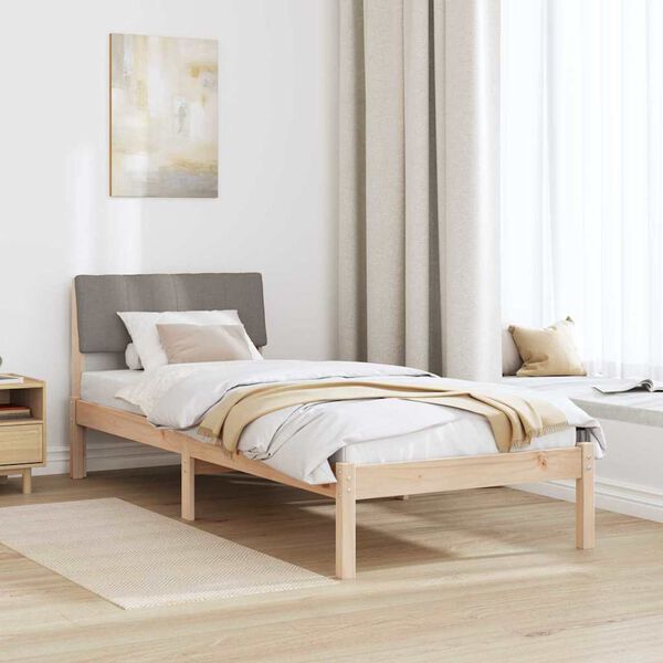 vidaXL Bed frame Brown and taupe 80 x 200 cm Solid pine wood