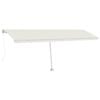 vidaXL Manual Retractable Awning with LED 600x350 cm Cream