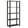 vidaXL 5-Tier Storage Rack Black 80x38x170 cm Solid Wood Pine