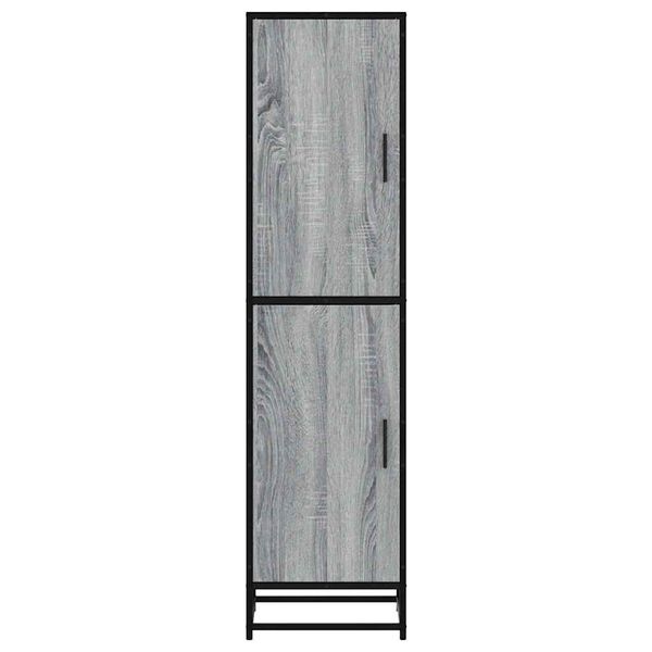 vidaXL Highboard Grey Sonoma 35.5x35x139 cm Engineered Wood and Metal