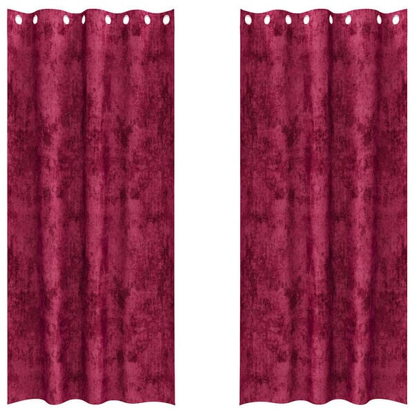 vidaXL Velvet Curtains 2 pcs Wine red 245 x 140 cm Velvet