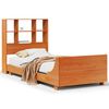 vidaXL Bed Frame without Mattress Wax Brown 100x200 cm Solid Wood Pine