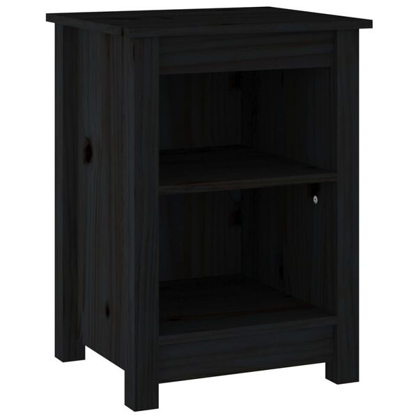 vidaXL Bedside Cabinets 2 pcs Black 40x35x55 cm Solid Wood Pine