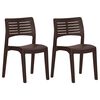 vidaXL Garden Chair | Set of 2 | Mocha | Polypropylene | Standard | Ergonomic
