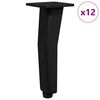 vidaXL Standing Feet 12 pcs Black 40 x 40 x 100 mm Iron