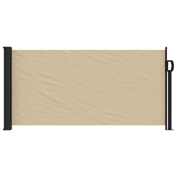 vidaXL Retractable Side Awning Beige 100x500 cm