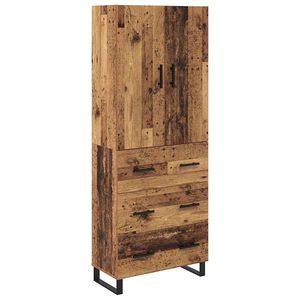 vidaXL Highboard with Drawer 2 pcs Old Wood 69.5 x 34 x 180 cm