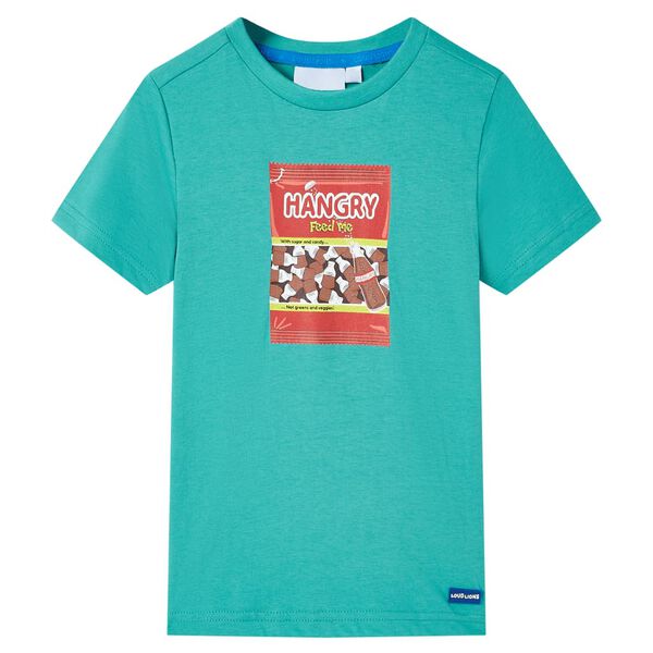 Kids' T-shirt with Short Sleeves Dark Mint 128