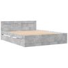 vidaXL Bed Frame with Headboard without Mattress Concrete Grey 160x200 cm
