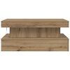 vidaXL Coffee Table with LED Lights Artisian Oak 90x50x40 cm