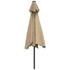 vidaXL Garden Parasol with LED Lights and Steel Pole 300 cm Taupe
