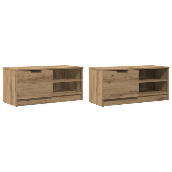 vidaXL TV Cabinets 2 pcs Artisan Oak 80x35x36.5 cm Engineered Wood