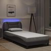 vidaXL Bed Frame with LED without Mattress "Hvar" Grey 90x200 cm