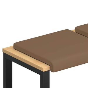 vidaXL Bench Cushion 2 pcs Faux Leather Cappuccino Depth 35 cm