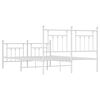 vidaXL Metal Bed Frame without Mattress with Footboard White 140x200cm
