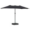 vidaXL Garden Parasol Black 385 x 209 x 244 cm Polyester and Steel
