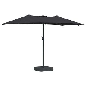 vidaXL Garden Parasol Black 385 x 209 x 244 cm Polyester and Steel