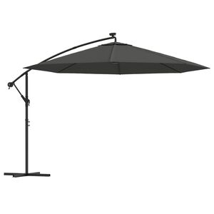 vidaXL Cantilever Garden Parasol with LED Lights and Metal Pole 350 cm