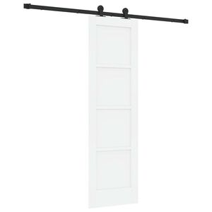 vidaXL Sliding Door White and Black 61 x 198.5 cm Solid Pine Wood